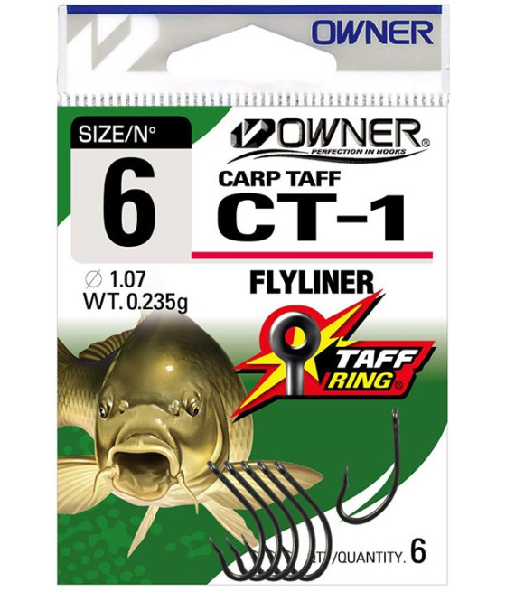 Haczyki Owner Carp Taff CT1 rozm.2 czarny 5szt