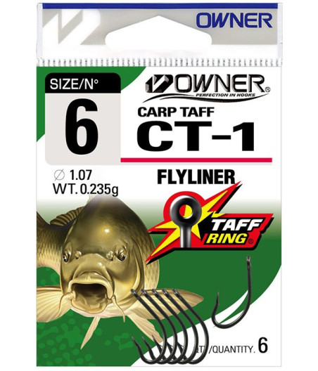 Haczyki Owner Carp Taff CT1 rozm.2 czarny 5szt