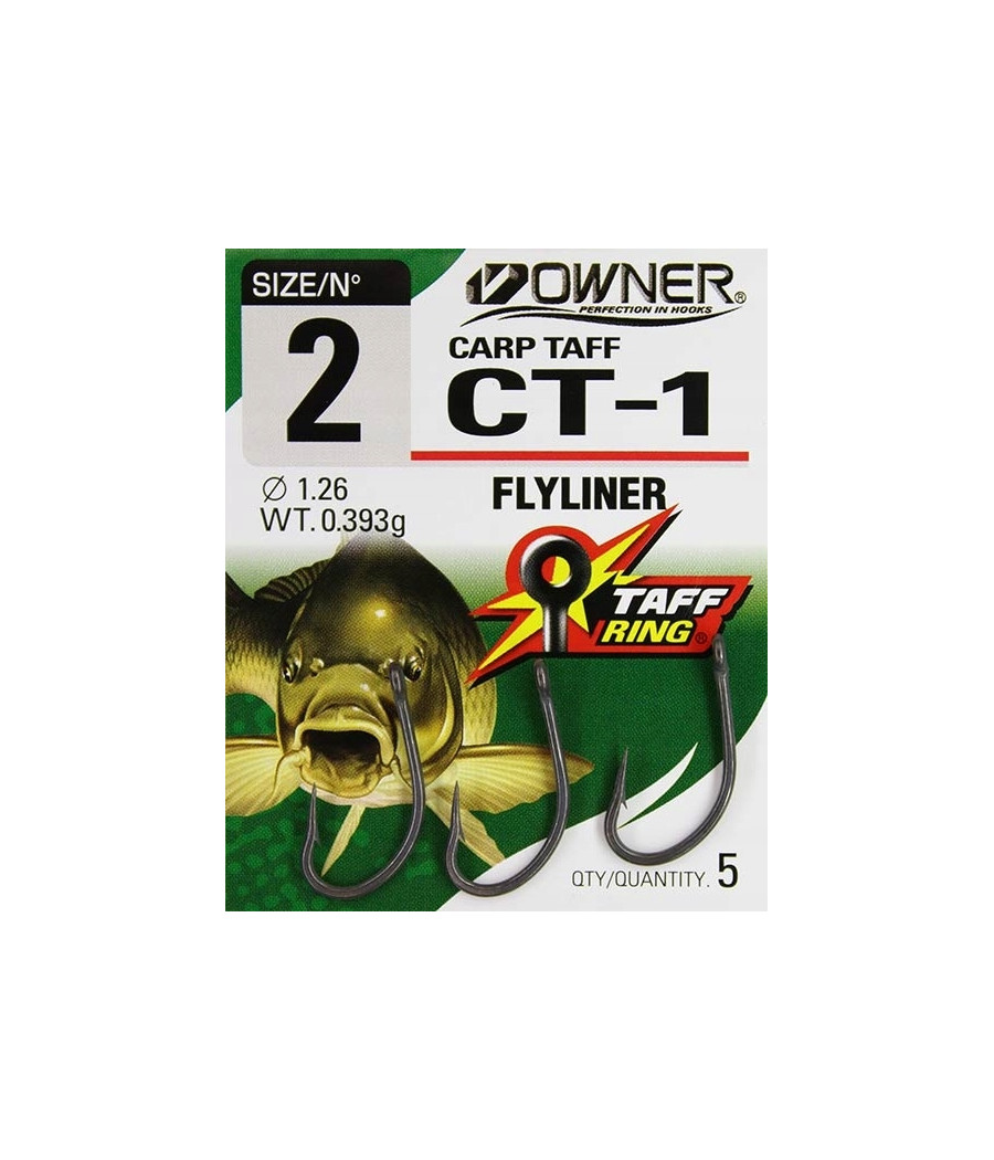 Haczyki Owner Carp Taff CT1 rozm.4 czarny 6szt Haczyki Owner Carp Taff CT1 rozm.4 czarny 6szt
