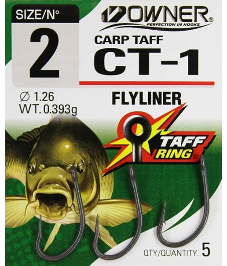 Haczyki Owner Carp Taff CT1 rozm.4 czarny 6szt