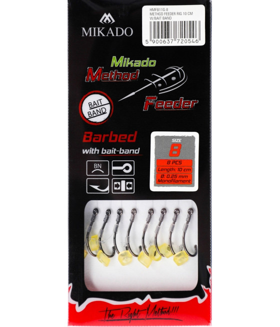 PRZYPON MF - Z GUMKĄ - hak z zadziorem nr 8 MIKADO