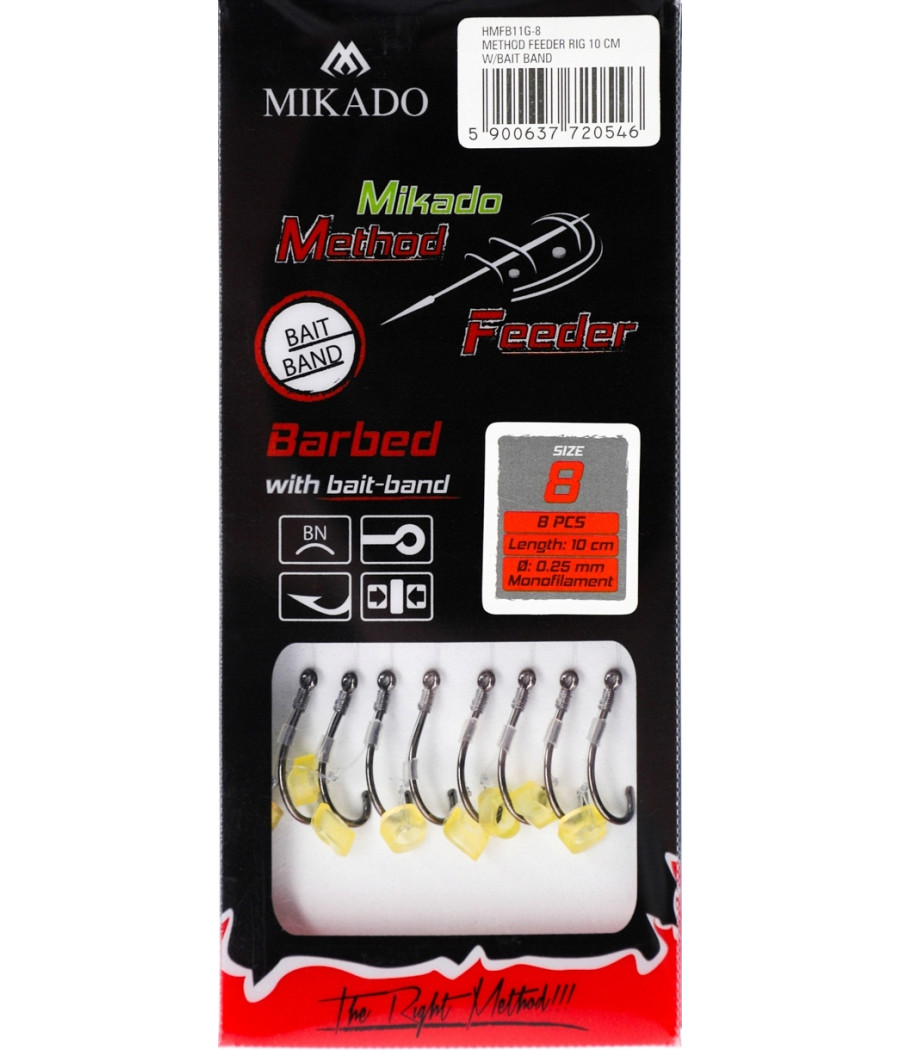 PRZYPON MF - Z GUMKĄ - hak z zadziorem nr 8 MIKADO