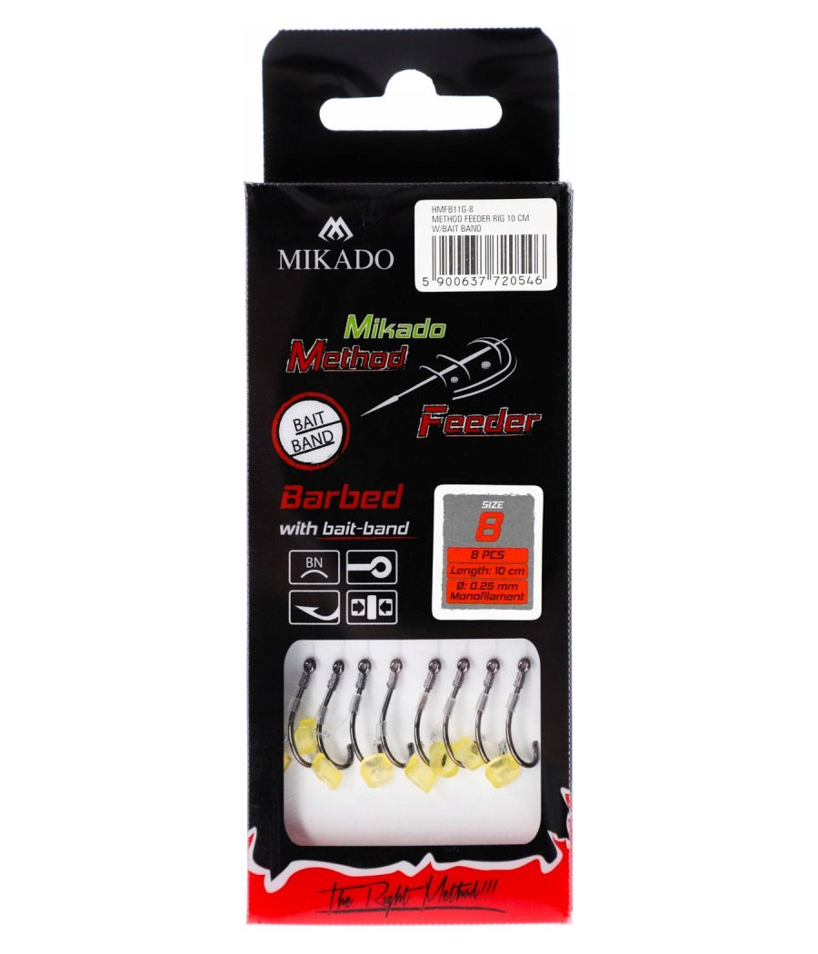 PRZYPON MF - Z GUMKĄ - hak z zadziorem nr 8 MIKADO