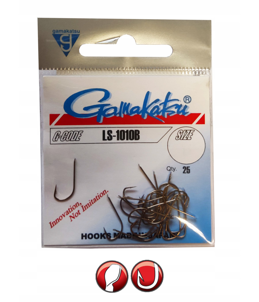 Haczyki gruntowe, spławikowe, z zadziorem Gamakatsu LS-1010B 25 szt. Haczyki gruntowe, spławikowe, z zadziorem Gamakatsu LS-1010B 25 szt.