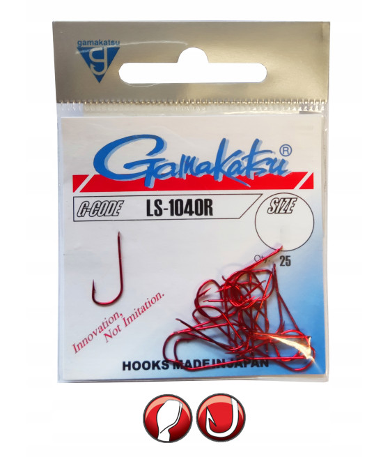 GAMAKATSU HACZYKI DO OCHOTKI LS-1040R RED ROZ.12
