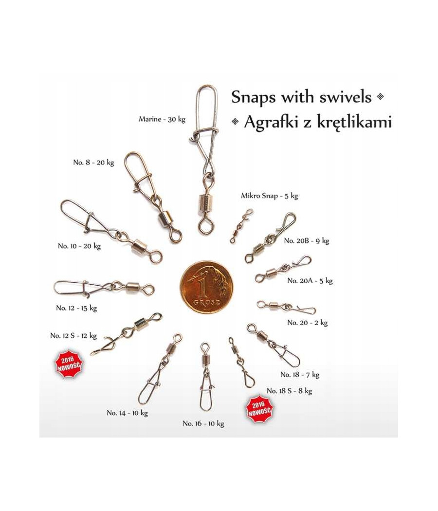 Agrafka z krętlikiem Spinwal Marine agrafka morska (30 kg)