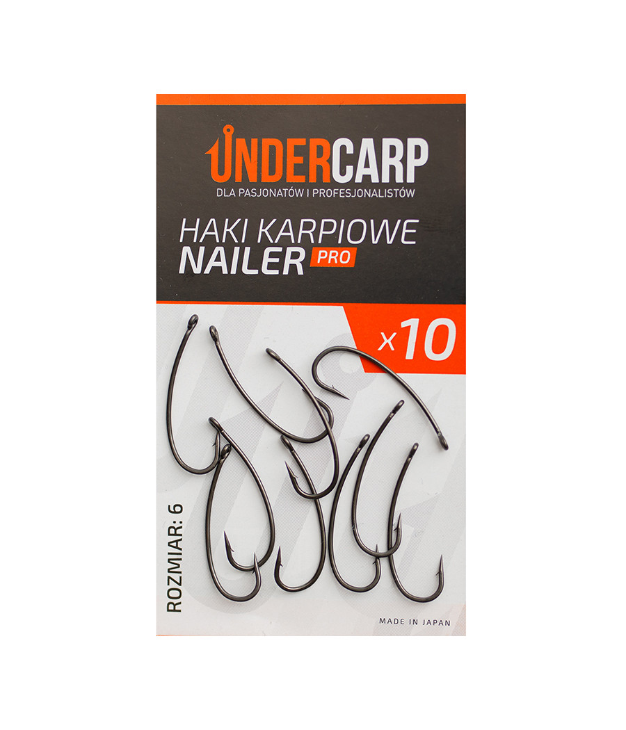 Haki Karpiowe - NAILER - PRO - UNDERCARP rozm.6 - 10 szt