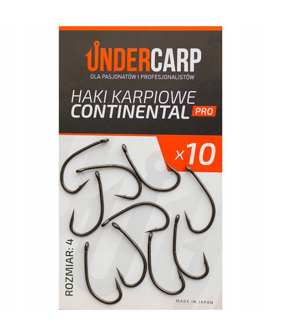 Haki Karpiowe CONTINENTAL - PRO - UNDERCARP rozm.4 - 10 szt