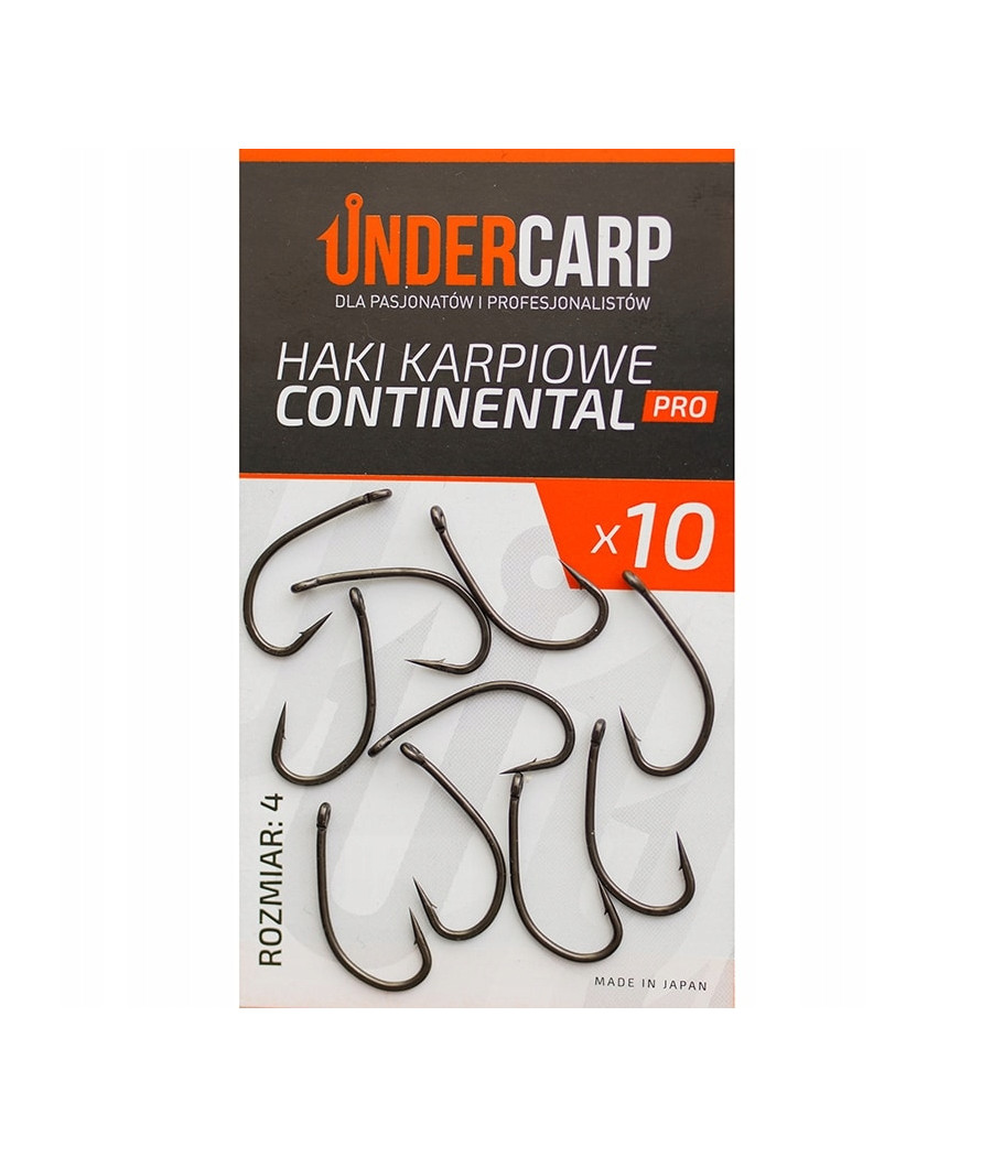 Haki Karpiowe CONTINENTAL - PRO - UNDERCARP rozm.4 - 10 szt Haki Karpiowe CONTINENTAL - PRO - UNDERCARP rozm.4 - 10 szt