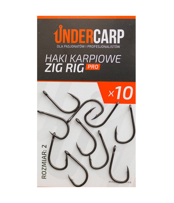 Haczyki gruntowe, z zadziorem Undercarp Zig Rig PRO 10 szt.