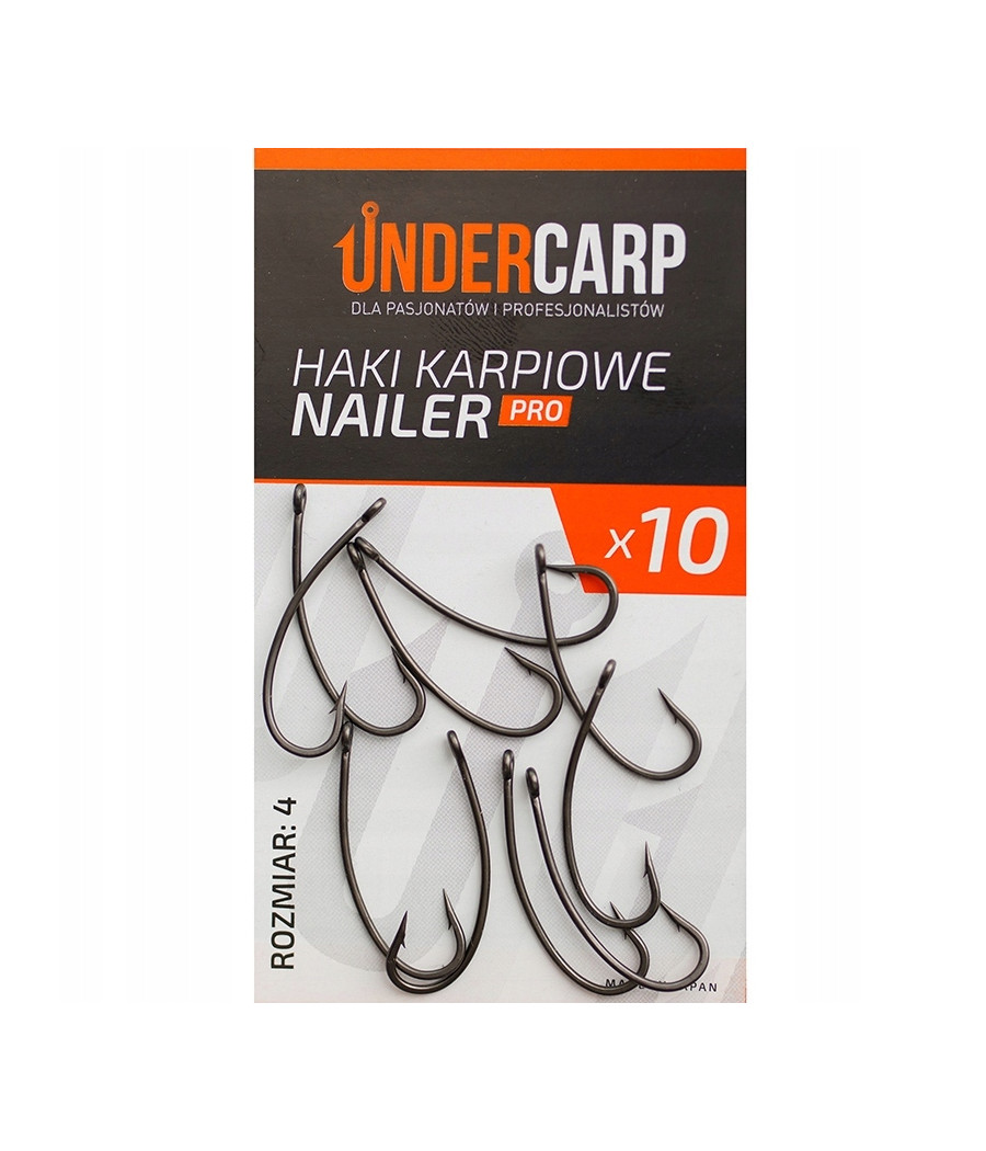 Haki Karpiowe - NAILER - PRO - UNDERCARP rozm.4 PRO 10 szt.