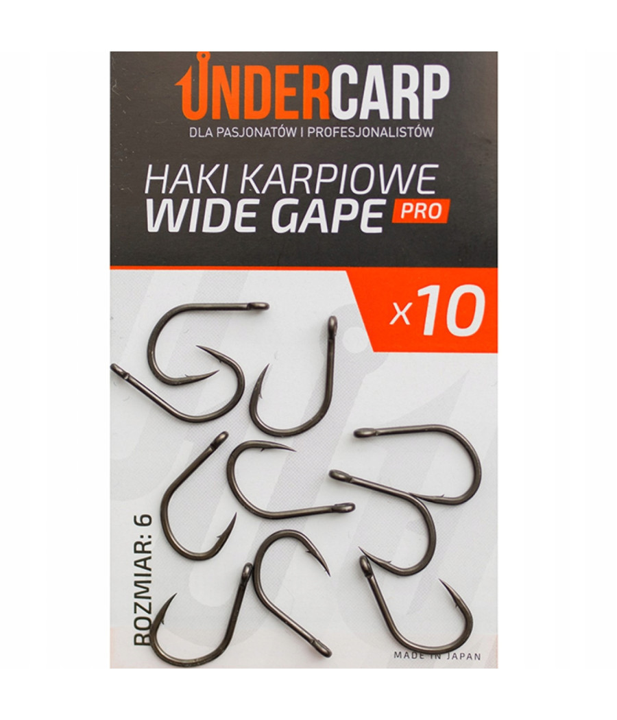 Haki karpiowe UnderCarp Wide Gape Pro czarne 6
