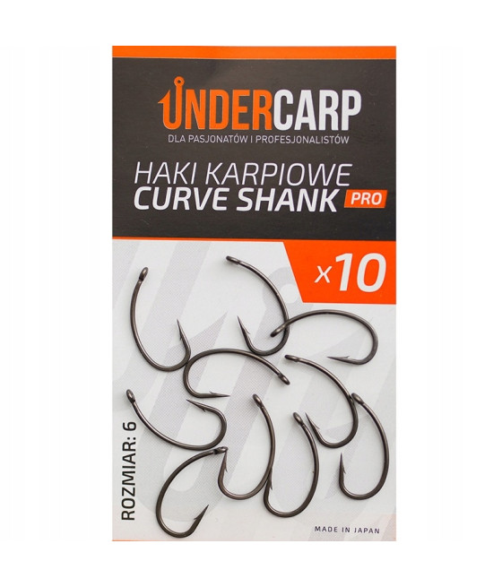 Haki Karpiowe CURVE SHANK - PRO - UNDERCARP rozm.6