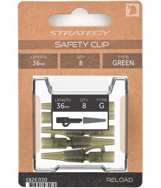 Bezpieczny Klips Strategy Reload Safety Clips Zielony 8szt