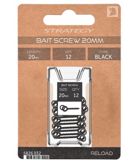 Wkręt do przynęt z kółkiem Strategy Reload Bait Screw 20mm 12szt
