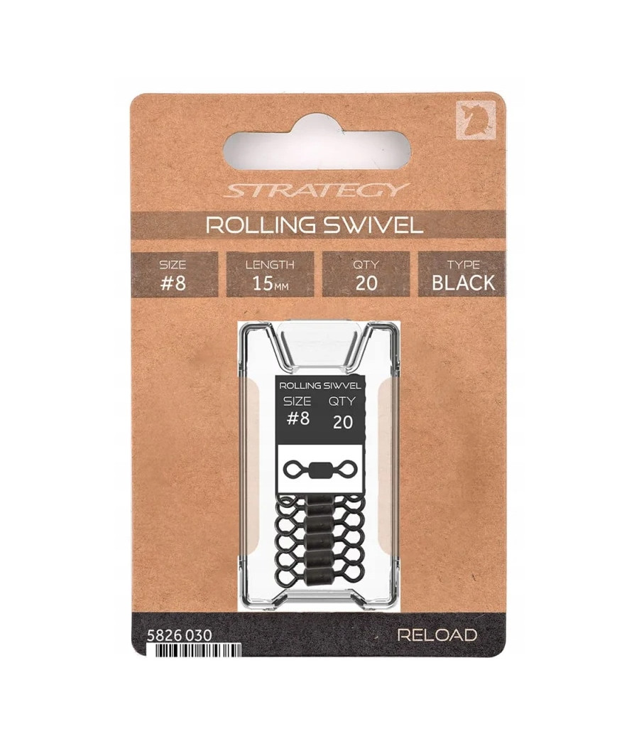 Krętlik karpiowy Strategy Reload Rolling Swivel roz. 8 20szt Krętlik karpiowy Strategy Reload Rolling Swivel roz. 8 20szt