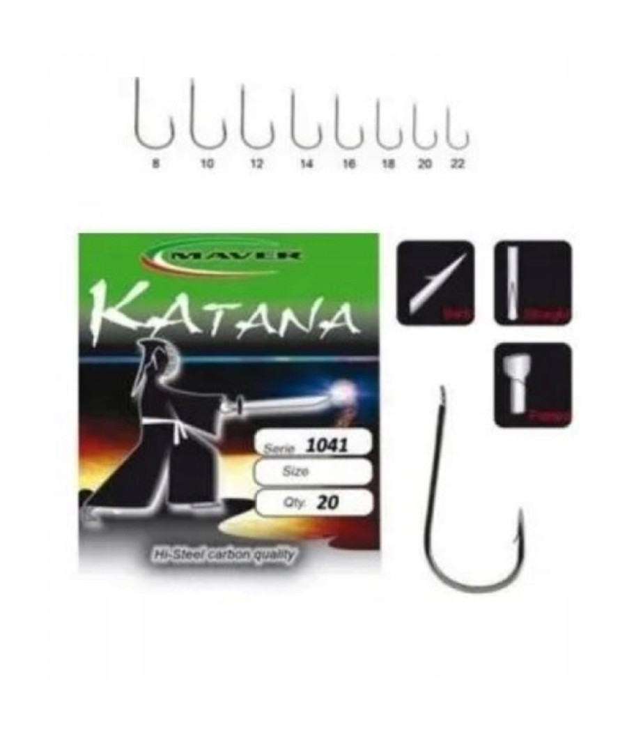 Haczyki Maver Katana 1041 rozm. 20 Bronze