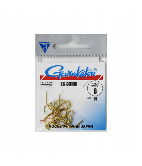 HACZYKI KARPIOWE GAMAKATSU LS-3310G nr 8 ZŁOTE