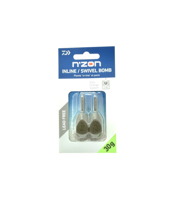 Ciężarki do method feeder Daiwa N'Zon Inline Swivel Bomb 30g 2szt