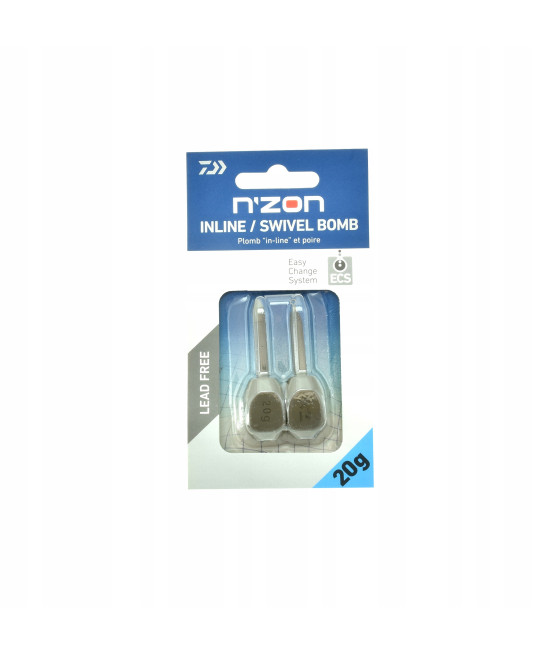 Ciężarki do method feeder Daiwa N'Zon Inline Swivel Bomb 20g 2szt
