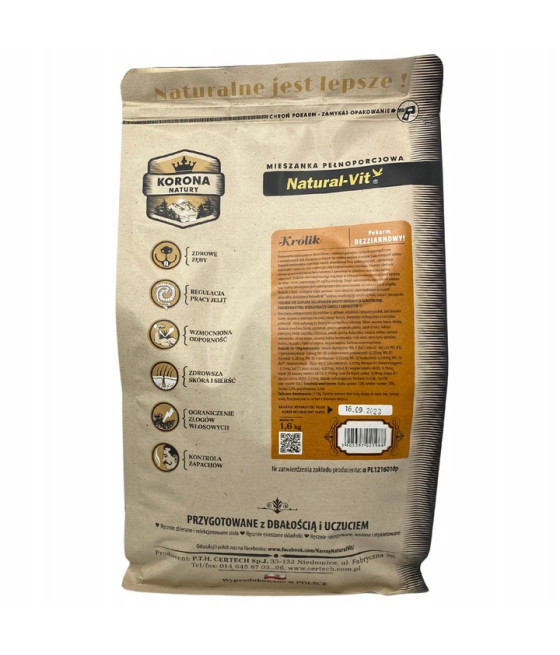 Korona Natury karma mieszanka 1,6 kg królik
