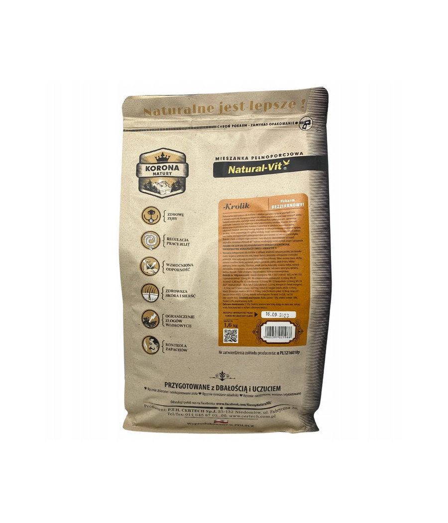 Korona Natury karma mieszanka 1,6 kg królik