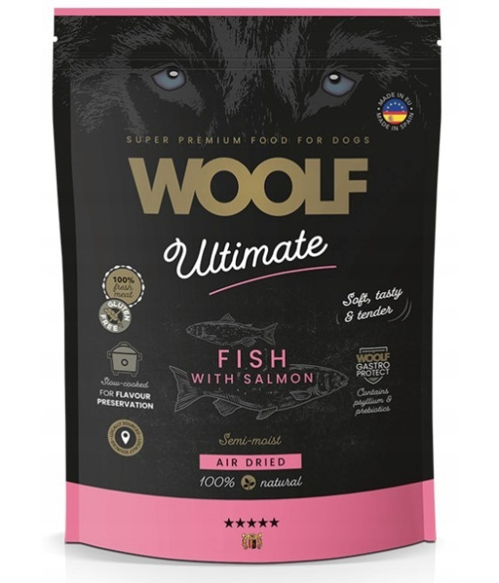 WOOLF Półwilgotna karma - Ultimate Soft Dog Fish With Salmon - łosoś 1kg