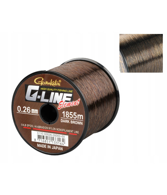 ŻYŁKA ELEMENT DARK BROWN 0.30M 1325M GAMAKATSU
