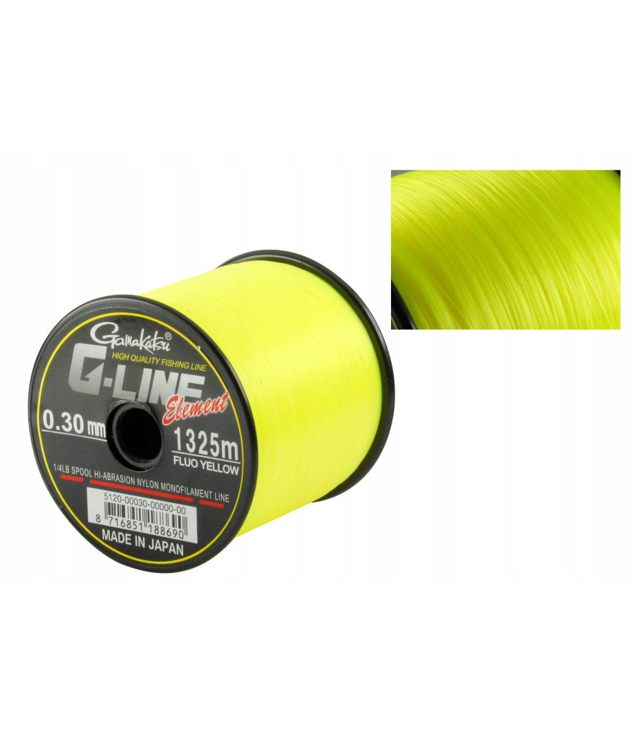 ŻYŁKA ELEMENT F-YELLOW 0.26MM 1820M GAMAKATSU