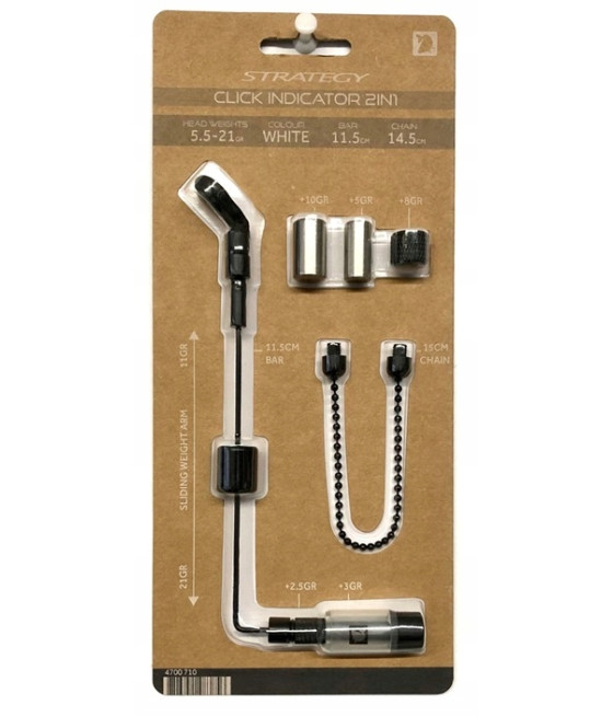 Mechaniczny sygnalizator brań SWINGER CLICK INDICATOR 2IN1 WHITE SPRO