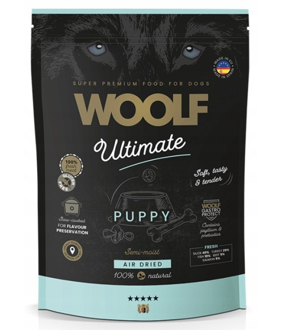 WOOLF ULTIMATE PUPPY DUCK PÓŁWILGOTNA KARMA DLA SZCZENIĄT KACZKA INDYK 1KG