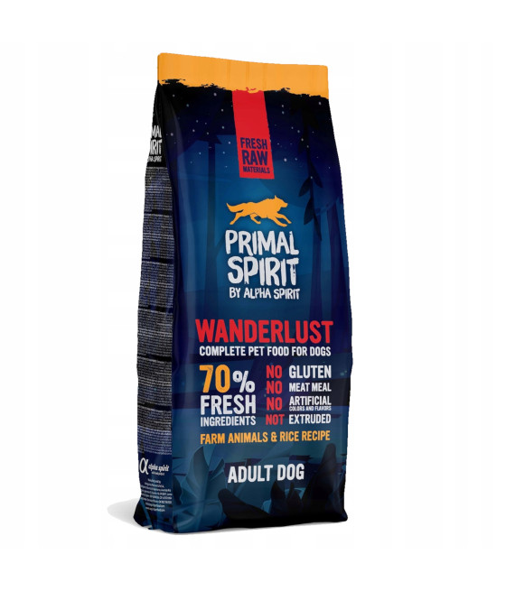 Primal Spirit Karma dla psa WANDERLUST 70% Mięsa KURCZAK RYBY 12kg