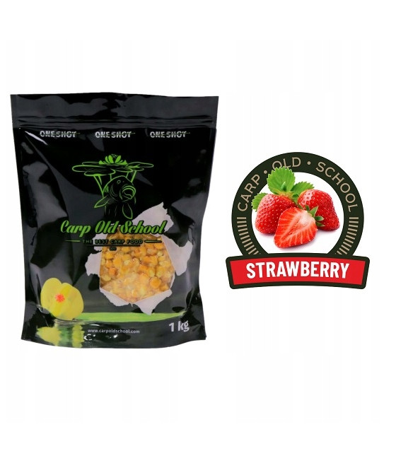 Carp Old School Kukurydza Truskawka 1kg- naturalne ziarna kukurydzy