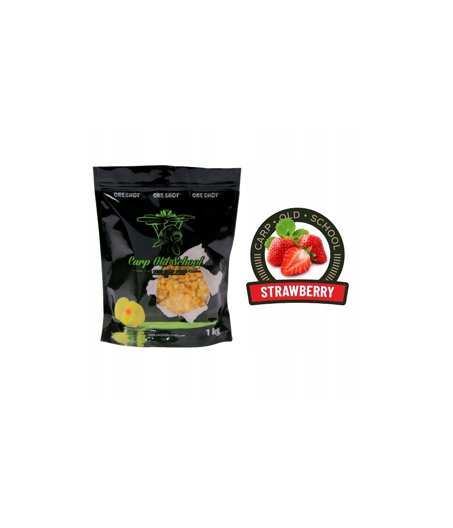Carp Old School Kukurydza Truskawka 1kg- naturalne ziarna kukurydzy Carp Old School Kukurydza Truskawka 1kg- naturalne ziarna kukurydzy