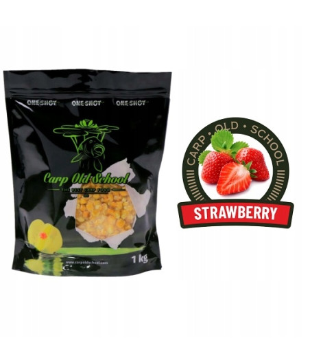 Carp Old School Kukurydza Truskawka 1kg- naturalne ziarna kukurydzy