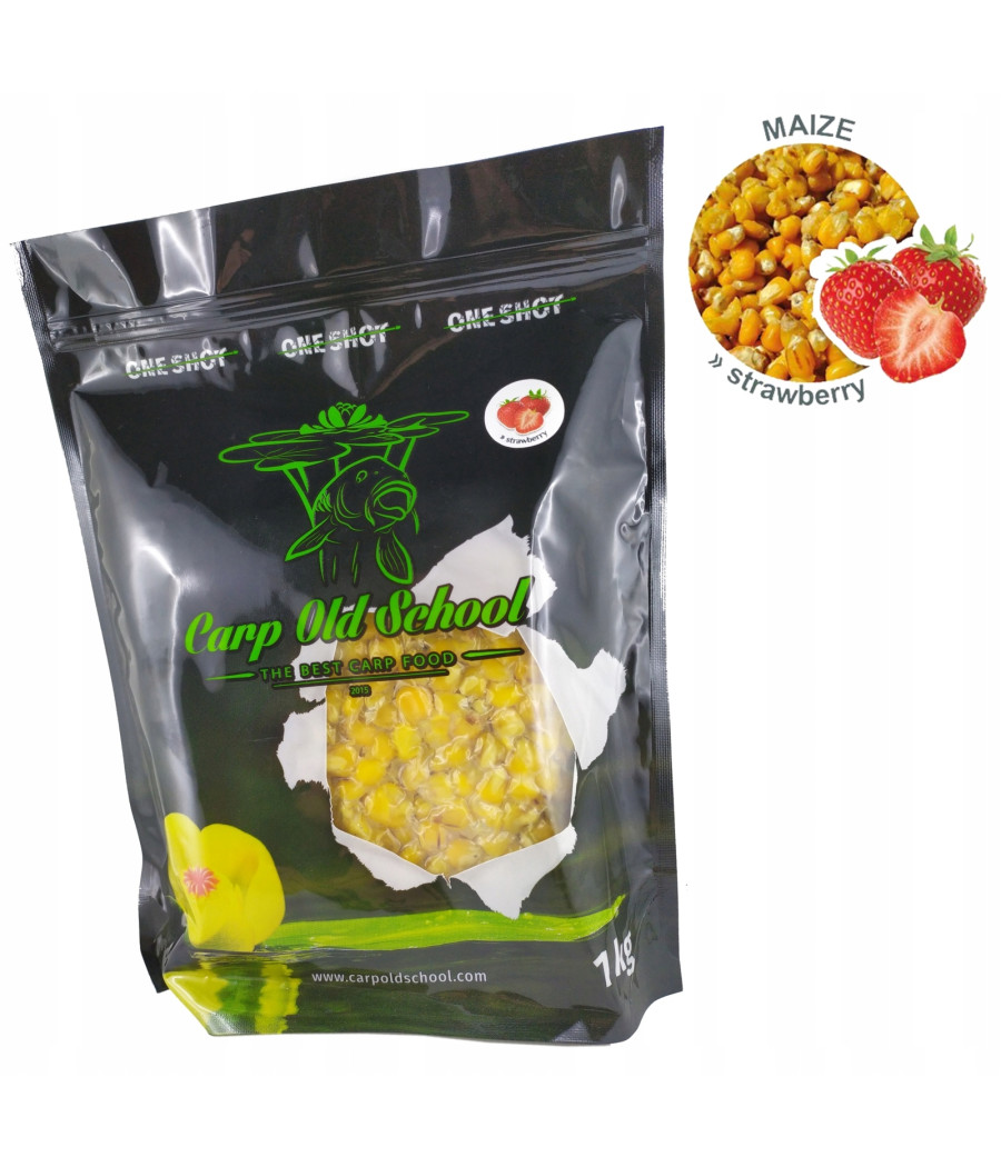 Carp Old School Kukurydza Truskawka 1kg- naturalne ziarna kukurydzy