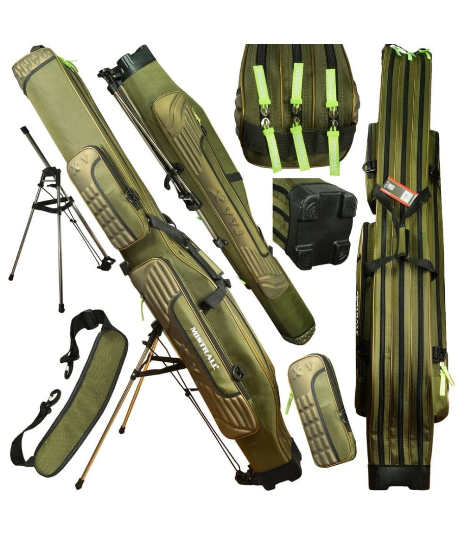 Pokrowiec na wędki Mistrall 3 kom. 160cm + stelaż