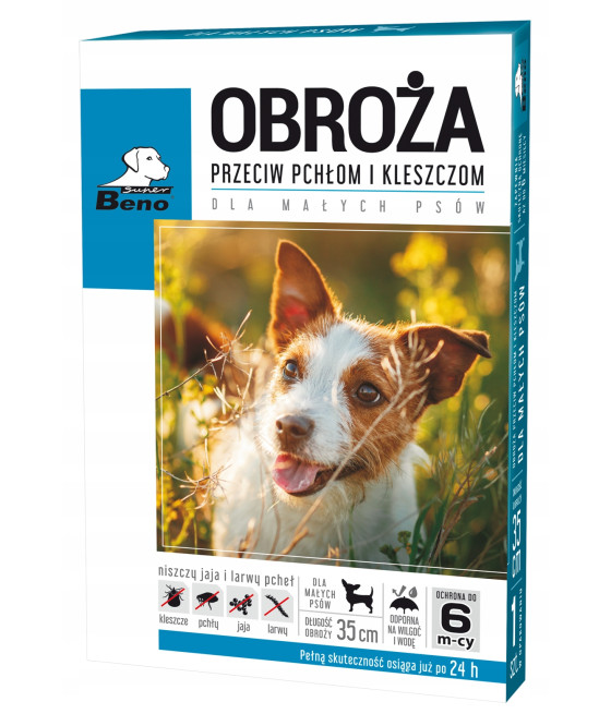 SUPER BENO OBROŻA PRZECIW PCHŁOM I KLESZCZOM DLA MAŁYCH PSÓW