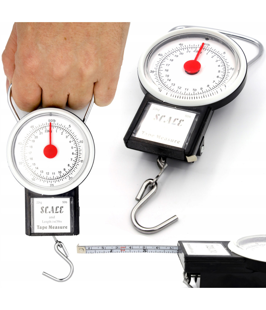 WAGA 22KG BAGAŻOWA PODRÓŻNA WĘDKARSKA HAKOWA Z METRÓWKĄ NECO WAGA 22KG BAGAŻOWA PODRÓŻNA WĘDKARSKA HAKOWA Z METRÓWKĄ NECO