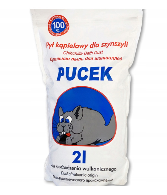 Pucek Pył piasek do kąpieli dla szynszyli 2L worek