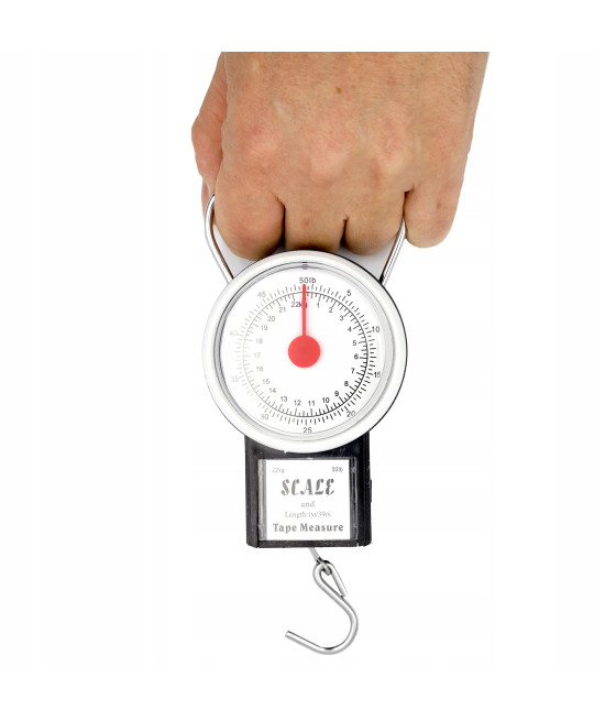 WAGA 22KG BAGAŻOWA PODRÓŻNA WĘDKARSKA HAKOWA Z METRÓWKĄ NECO