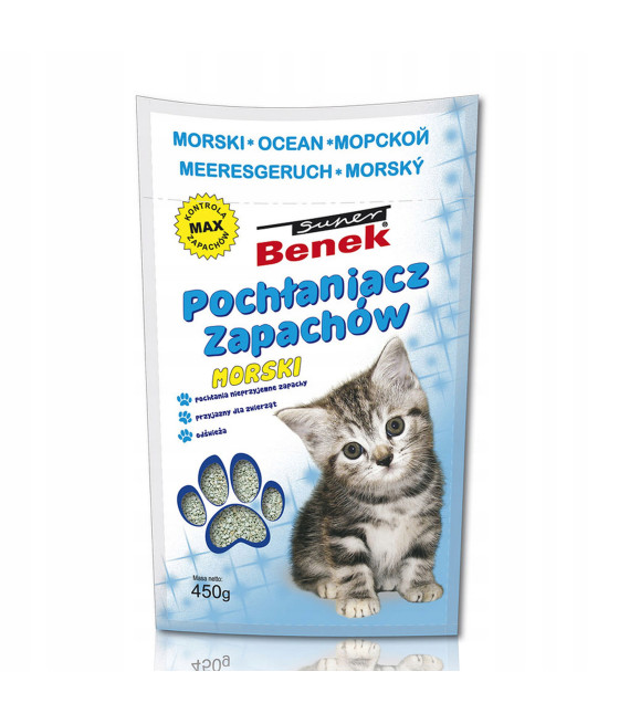 Super Benek Pochłaniacz zapachów do kuwet - MORSKI 450g