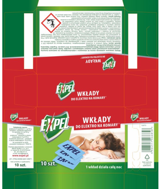 EXPEL - WKŁADY DO ELEKTRO NA KOMARY 10SZT