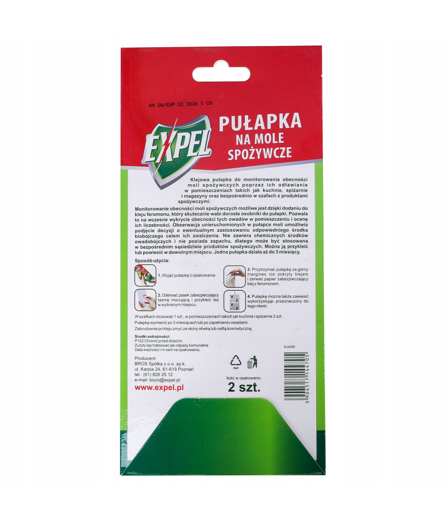 EXPEL Pułapka na mole spożywcze, kuchenne 2 SZT.
