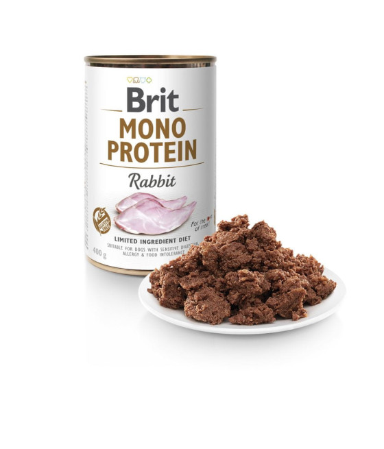 BRIT MONO PROTEIN RABBITmokra karma dla psa 400g BEZGLUTENOWA