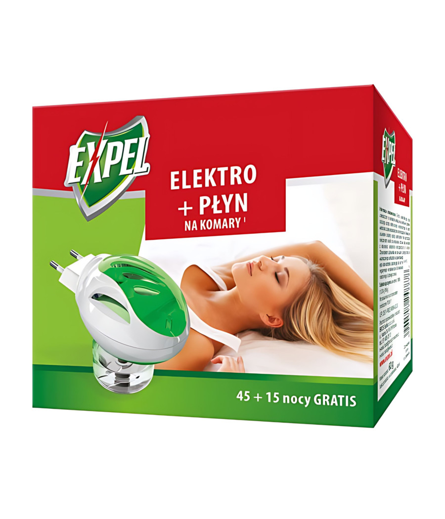 EXPEL URZĄDZENIE DO KONTAKTU ELEKTRO + PŁYN NA KOMARY DZIAŁA 60 NOCY EXPEL URZĄDZENIE DO KONTAKTU ELEKTRO + PŁYN NA KOMARY DZIAŁA 60 NOCY