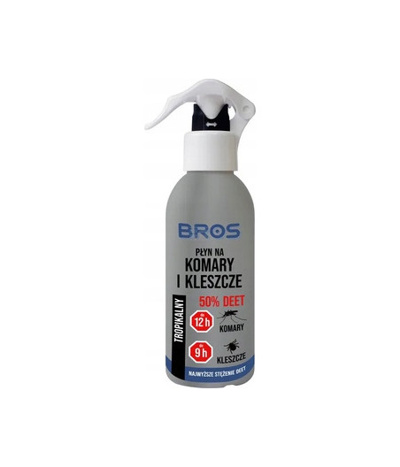 Bros płyn na komary i kleszcze 50% DEET, 130ml