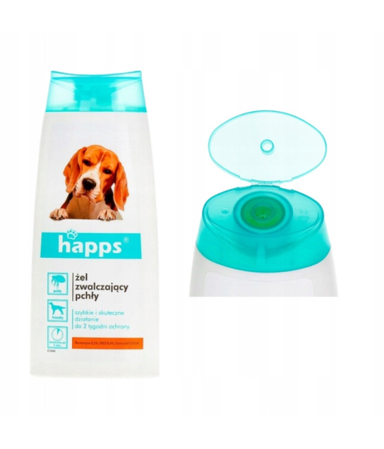 Krople na pasożyty Happs Żel zwalczający pchły 190 g 150 ml