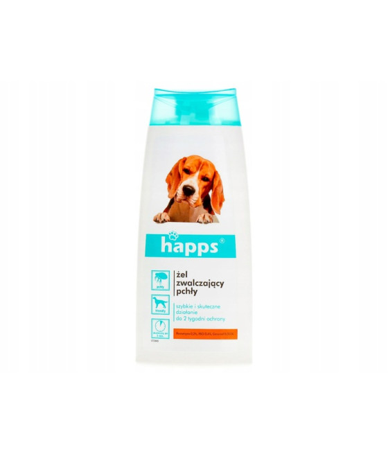 Krople na pasożyty Happs Żel zwalczający pchły 190 g 150 ml