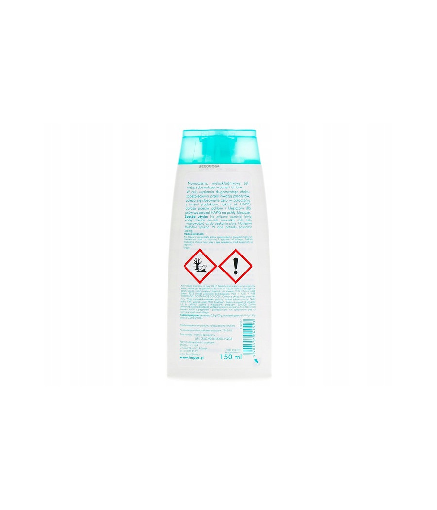 Krople na pasożyty Happs Żel zwalczający pchły 190 g 150 ml